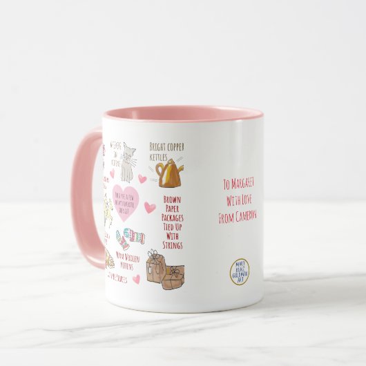 Personalisierte meine Lieblingssachen Hand-Illustr Tasse (Vorderseite Links)