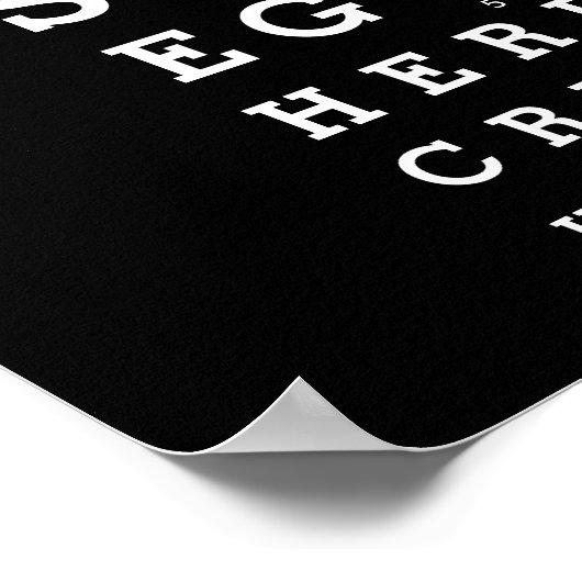 Personalisierte Meldung der Sehtests für Spaß Poster (Ecke)