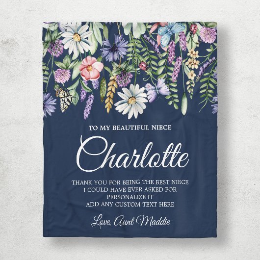 Personalisierte Meldung der Wildblumen Fleecedecke