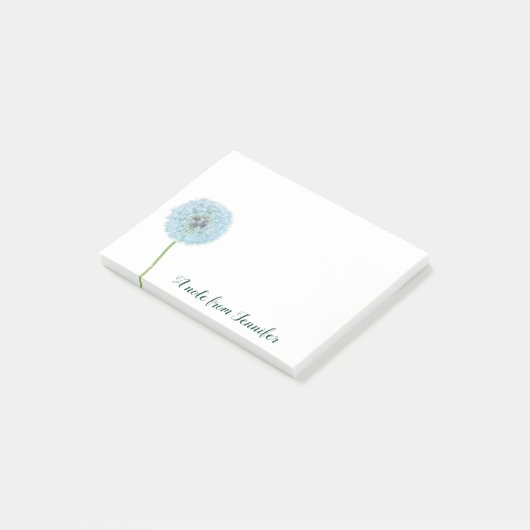 Personalisierte Meldung des Fotos Dandelion Post-it Klebezettel (angewinkelt)