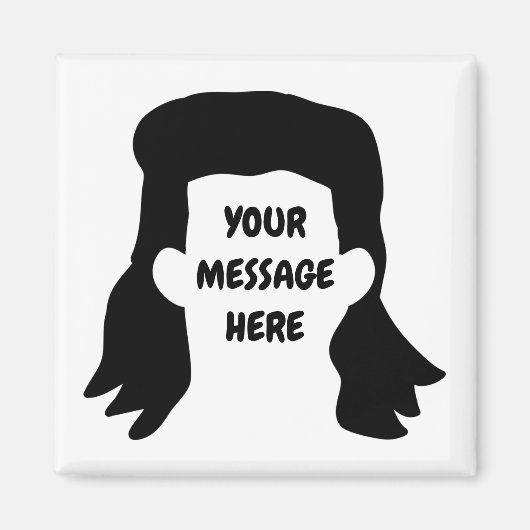 Personalisierte Meldung Funny Mullet Illustration Magnet (Vorne)