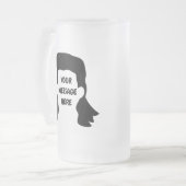 Personalisierte Meldung Funny Mullet Illustration Mattglas Bierglas (Vorderseite Links)
