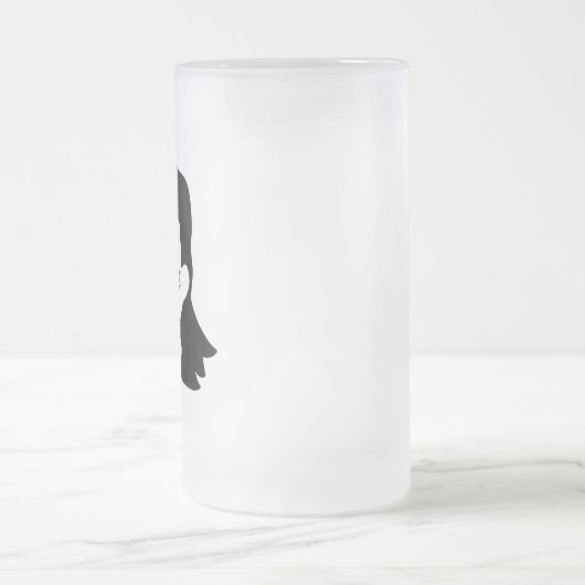 Personalisierte Meldung Funny Mullet Illustration Mattglas Bierglas (Mittel)