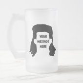 Personalisierte Meldung Funny Mullet Illustration Mattglas Bierglas (Links)