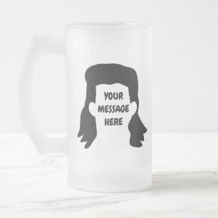 Personalisierte Meldung Funny Mullet Illustration Mattglas Bierglas