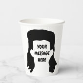 Personalisierte Meldung Funny Mullet Illustration Pappbecher (Rückseite)