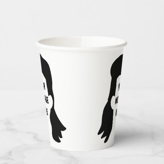 Personalisierte Meldung Funny Mullet Illustration Pappbecher (Links)