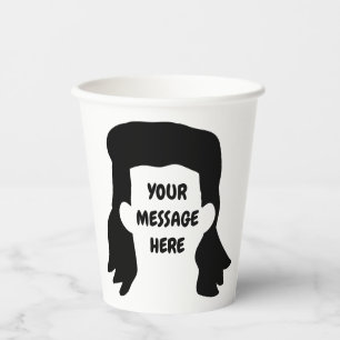 Personalisierte Meldung Funny Mullet Illustration Pappbecher