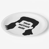 Personalisierte Meldung Funny Mullet Illustration Pappteller (Schrägansicht)