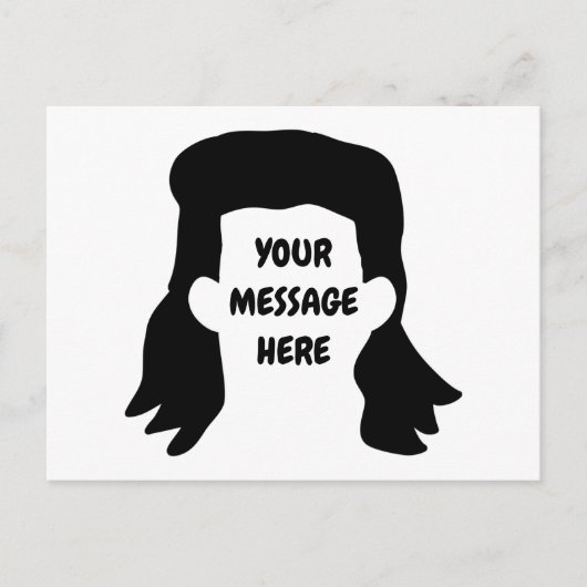 Personalisierte Meldung Funny Mullet Illustration Postkarte (Vorderseite)
