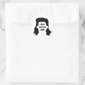 Personalisierte Meldung Funny Mullet Illustration Quadratischer Aufkleber (Tasche)
