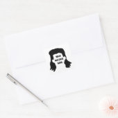 Personalisierte Meldung Funny Mullet Illustration Quadratischer Aufkleber (Umschlag)
