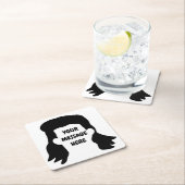 Personalisierte Meldung Funny Mullet Illustration Rechteckiger Pappuntersetzer (Vor Ort)