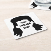 Personalisierte Meldung Funny Mullet Illustration Rechteckiger Pappuntersetzer (angewinkelt)