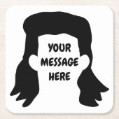 Personalisierte Meldung Funny Mullet Illustration Rechteckiger Pappuntersetzer (Vorderseite)
