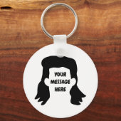 Personalisierte Meldung Funny Mullet Illustration Schlüsselanhänger (Vorderseite)