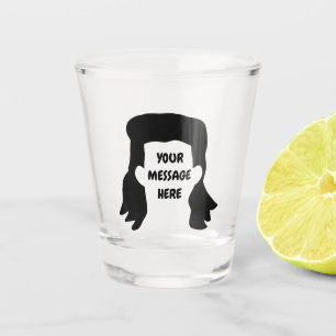 Personalisierte Meldung: Funny Mullet Illustration Schnapsglas
