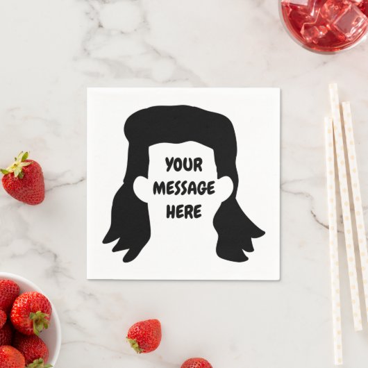 Personalisierte Meldung Funny Mullet Illustration Serviette (Beispiel)