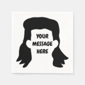 Personalisierte Meldung Funny Mullet Illustration Serviette (Vorderseite)