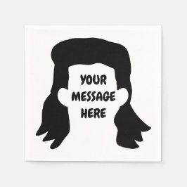 Personalisierte Meldung Funny Mullet Illustration Serviette
