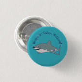 Personalisierte Meldung "Großer Weißer Hai" Button (Vorne & Hinten)