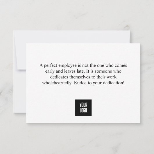 Personalisierte Meldung "Mitarbeiterbewertung" Dankeskarte (Rückseite)