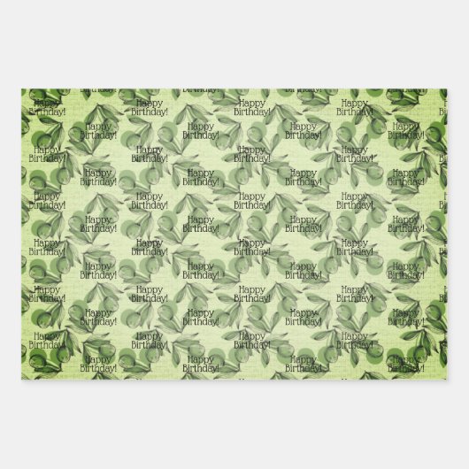 Personalisierte Meldung "Olive and Greenerity Patt Geschenkpapier Set (Vorderseite 3)