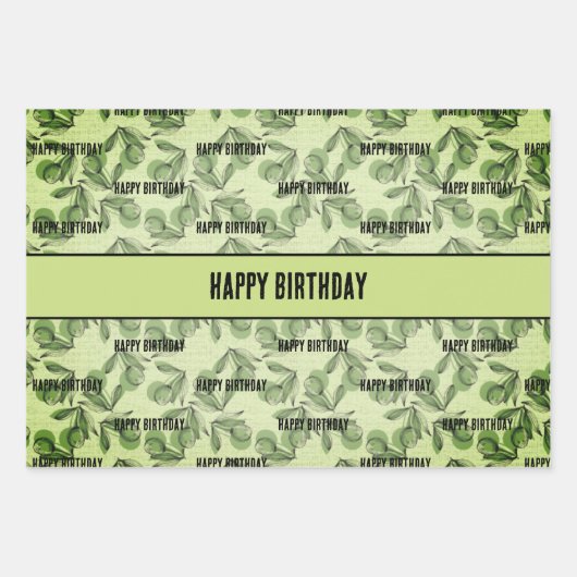 Personalisierte Meldung "Olive and Greenerity Patt Geschenkpapier Set (Vorderseite 2)