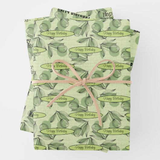 Personalisierte Meldung "Olive and Greenerity Patt Geschenkpapier Set (Beispiel)