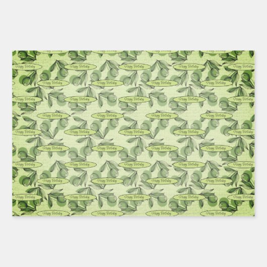 Personalisierte Meldung "Olive and Greenerity Patt Geschenkpapier Set (Vorderseite)
