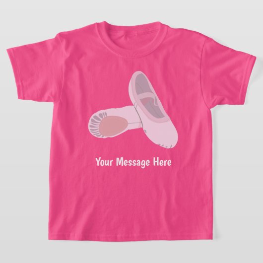 Personalisierte Meldung "Pink Ballet Shoes" T-Shirt (Ablage )
