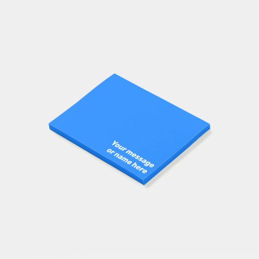 Personalisierte Meldung Vibrannt Bright Bold Blue Post-it Klebezettel (angewinkelt)
