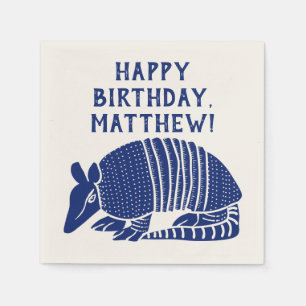 Personalisierte  Meldung von Blue Armadillo Serviette