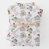 Personalisierte Meldungsvorlage Dinosaurier Weihna Geschenkpapier Set (Beispiel)