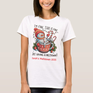 Personalisierte Melisse Snowman Weihnachts-Meltdow T-Shirt