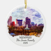 Personalisierte Memphis Ornament, Tennessee Staat Keramik Ornament (Vorne)