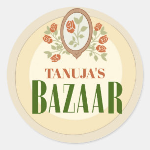 Personalisierte Mendhi-Aufkleber   Henna-Nacht-Auf Runder Aufkleber