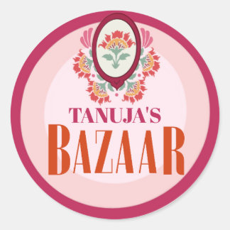 Personalisierte Mendhi-Aufkleber | Henna-Nacht-Auf Runder Aufkleber