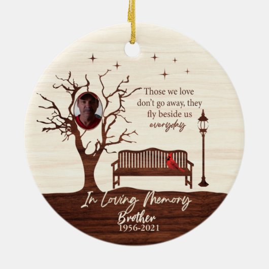 Personalisierte Menschen, die wir Liebe/Bruder Keramik Ornament (Hinten)