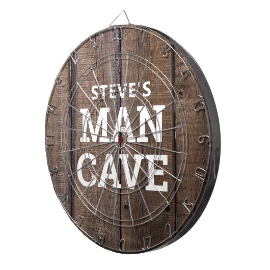 Personalisierte Menschenhöhle Rustikales Waldland Dartscheibe (Vorderseite rechts)