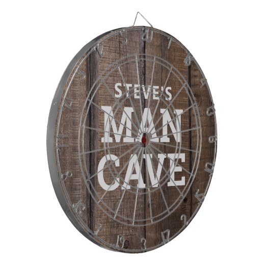 Personalisierte Menschenhöhle Rustikales Waldland Dartscheibe (Vorderseite Links)