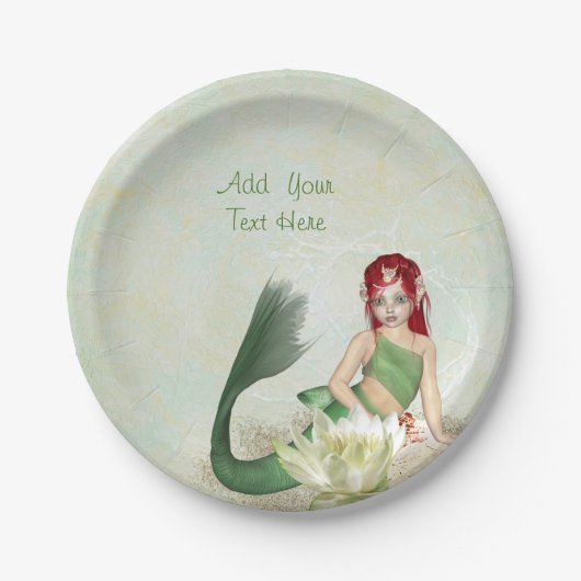 Personalisierte Mermaid Birthday Party Paper Telle Pappteller (Vorderseite)