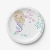 Personalisierte Mermaid Birthday Party Pappteller (Vorderseite)