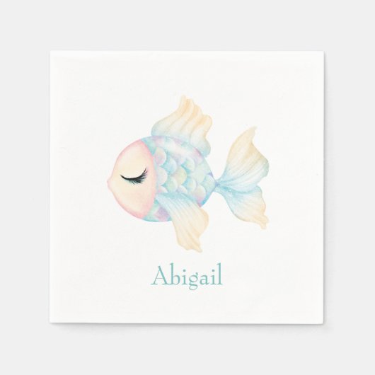 Personalisierte Mermaid Birthday Party Serviette (Vorderseite)