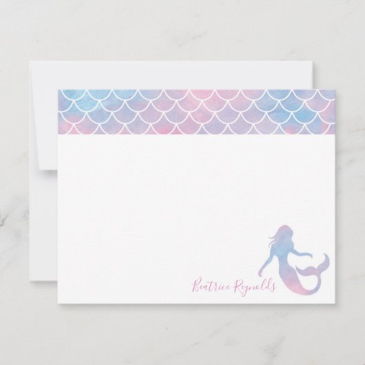 Personalisierte Mermaid-Karte Mitteilungskarte (Vorderseite)