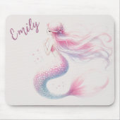 Personalisierte Mermaid Pink Mouse Pad Mousepad (Vorne)