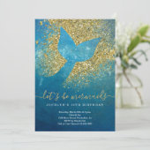 Personalisierte Mermaid Themed Geburtstagspartei Einladung (Stehend Vorderseite)