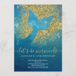Personalisierte Mermaid Themed Geburtstagspartei Einladung