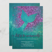 Personalisierte Mermaid Themed Geburtstagspartei Einladung (Vorne/Hinten)