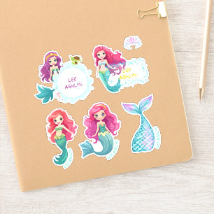 Personalisierte Mermaid-Unterwasserbezeichnung Aufkleber